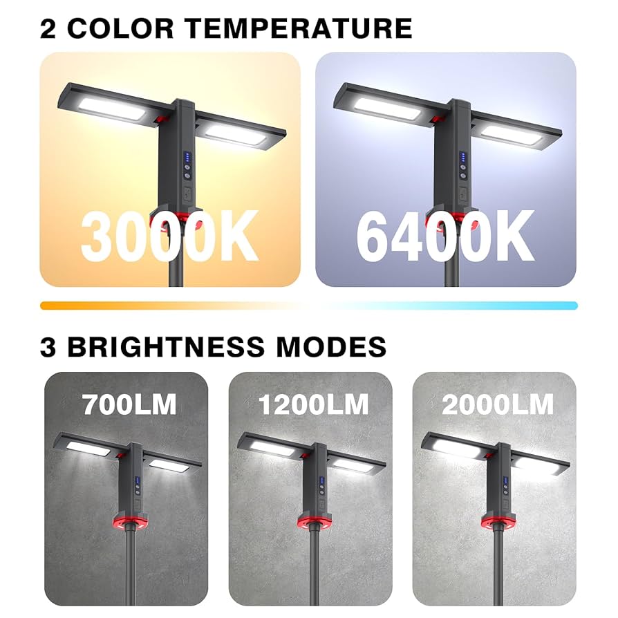 最終！！ポール付美品☆PeakEntry 2 Room Elfield BRIMMEL Rechargeable Work Light with Tripod Stand - 8000mAh